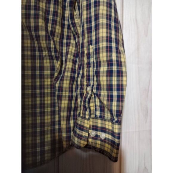 Banana Republic Shirt Men's‎ Large Yellow Blue Button Front Long Sleeve - Picture 5 of 8